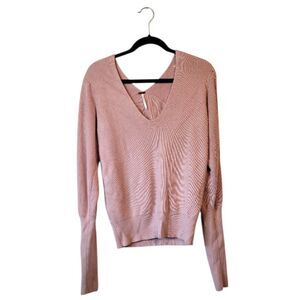 Free People Women's Light Pink Cashmere Blend Sweater Size M